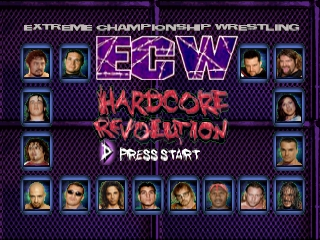 ECW Hardcore Revolution title screen for Nintendo 64